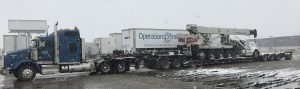 truck crane hauling